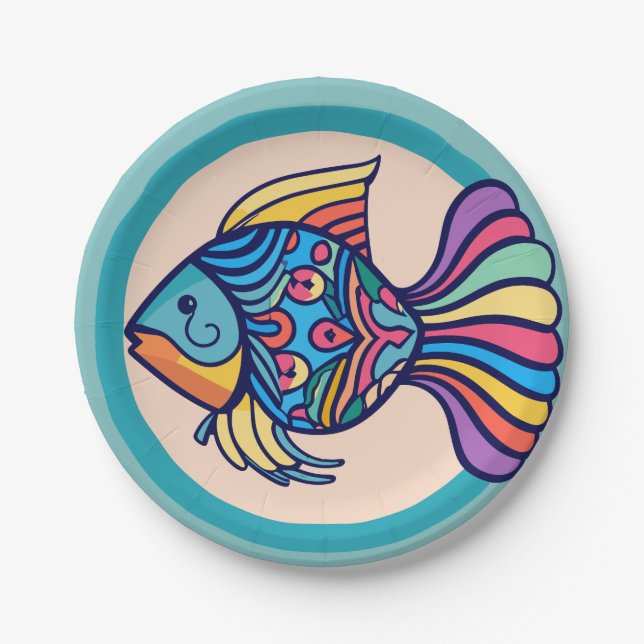 fish colore paper plate (Front)
