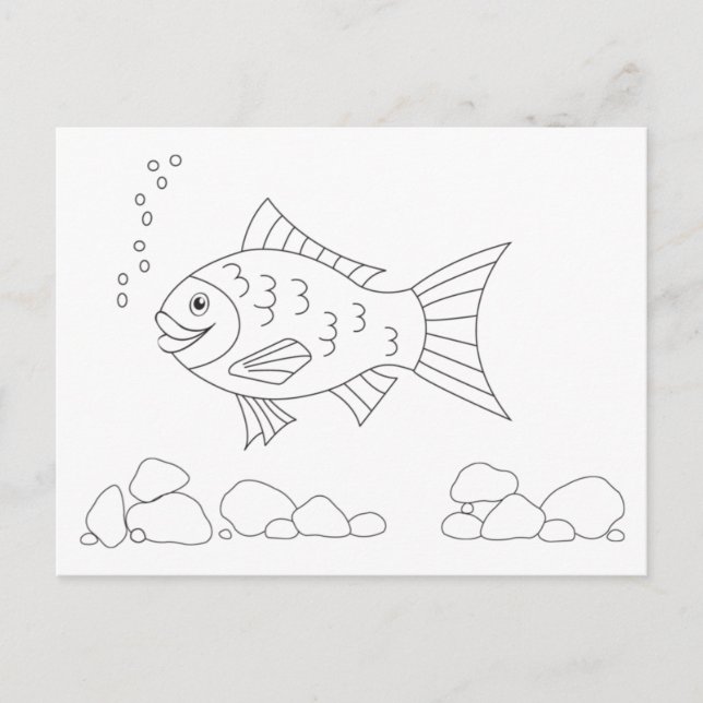 Fish Colour me postcard (Front)