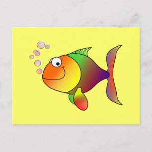 Fish: Colourful cartoon fish Postcard