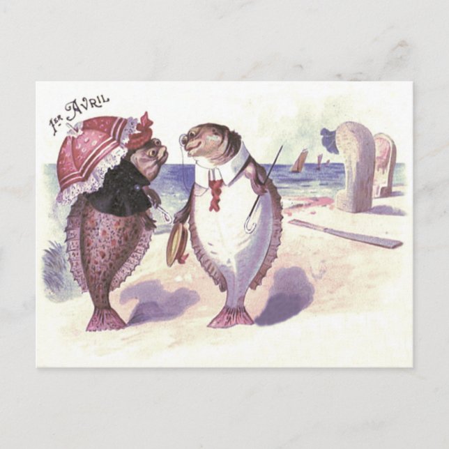Fish Couple Beach Sea Ocean Postcard (Front)