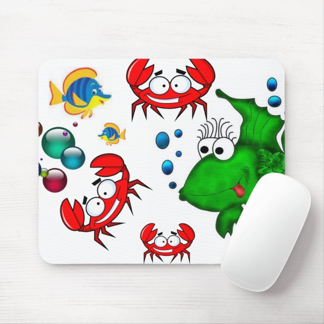 Fish Crab Mouse Pad! Mouse Pad (With Mouse)