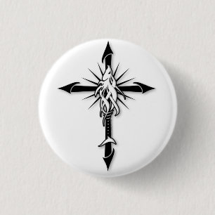 Fish-Cross_Shadow 3 Cm Round Badge