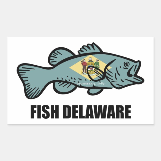 Fish Delaware Rectangular Sticker (Front)