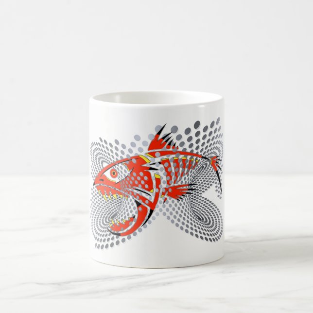 Fish Design on White 11 oz Classic Mug (Center)