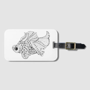 Fish Doodle Luggage Tag