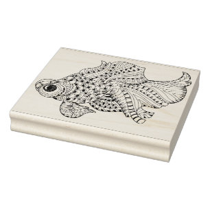 Fish Doodle Rubber Stamp