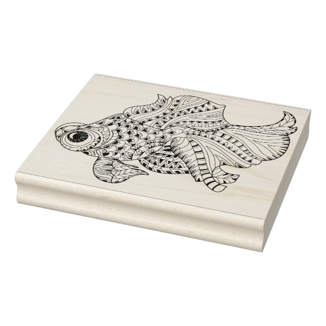 Fish Doodle Rubber Stamp (Stamp)
