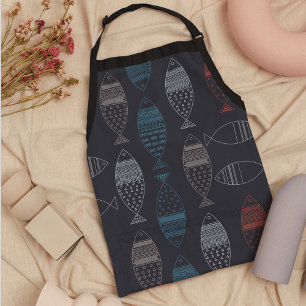 Fish Drawing Pattern Apron
