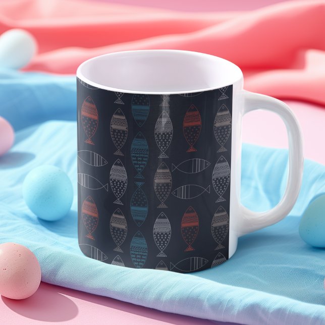 Fish Drawing Pattern Coffee Mug (cups and mugs)