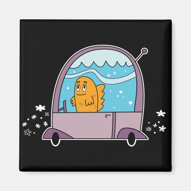 Fish Driving a Car - Magnet (Front)