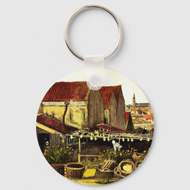 Fish Drying Barn by Vincent van Gogh Key Ring (Front)