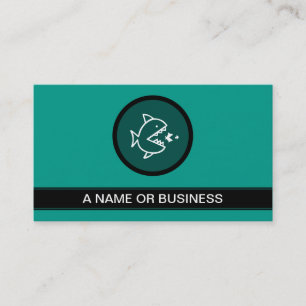 fish eat fish sea green bubble business card