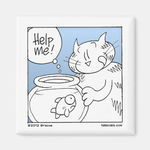 Fish Eater Cat Magnet