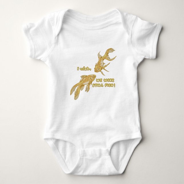 Fish evolution funny goldfish baby bodysuit (Front)