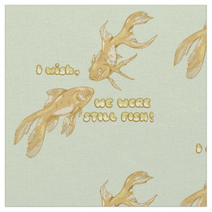Fish evolution funny goldfish fabric