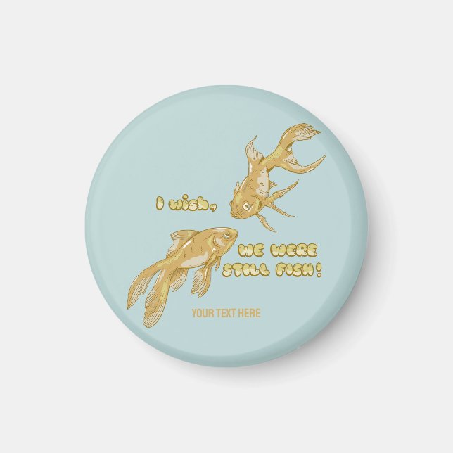 Fish evolution funny goldfish magnet (Front)