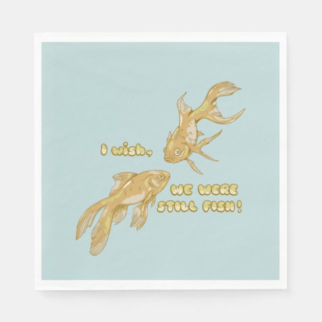 Fish evolution funny goldfish napkin (Front)