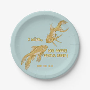 Fish evolution funny goldfish paper plate