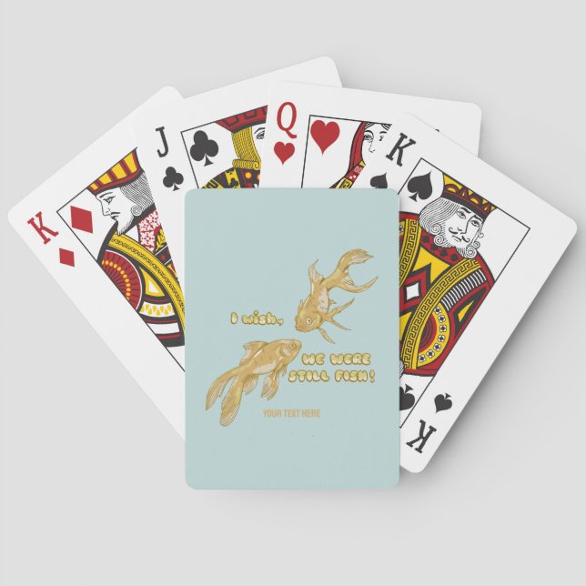 Fish evolution funny goldfish playing cards (Back)