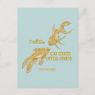 Fish evolution funny goldfish postcard