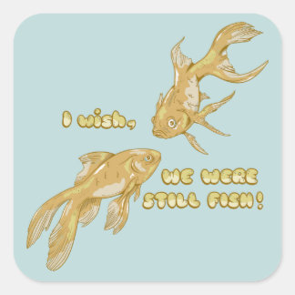 Fish evolution funny goldfish square sticker