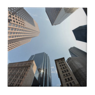 Fish-eye lens of building, Boston, US Ceramic Tile