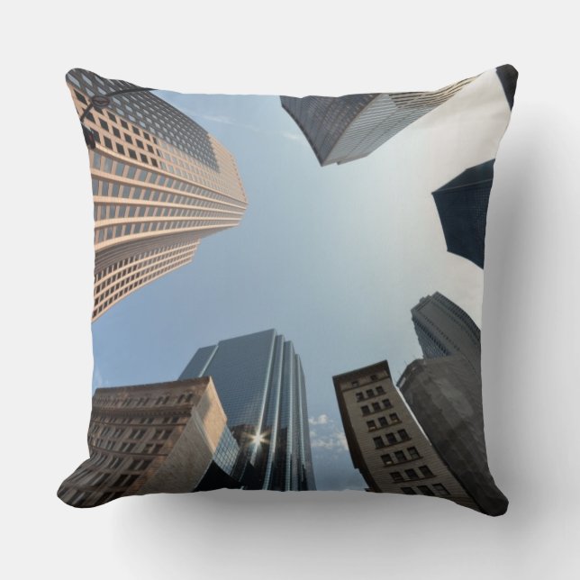 Fish-eye lens of building, Boston, US Cushion (Front)