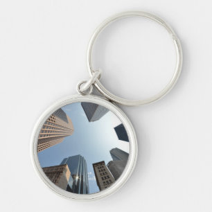 Fish-eye lens of building, Boston, US Key Ring