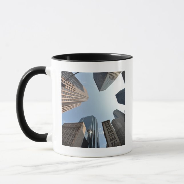 Fish-eye lens of building, Boston, US Mug (Left)