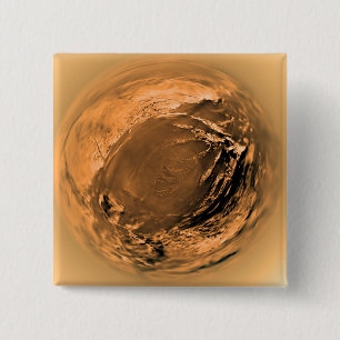 Fish-eye View of Titan's Surface 15 Cm Square Badge