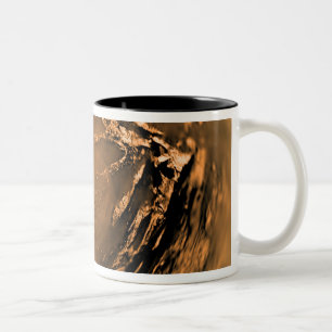 Fish-eye View of Titan's Surface Two-Tone Coffee Mug