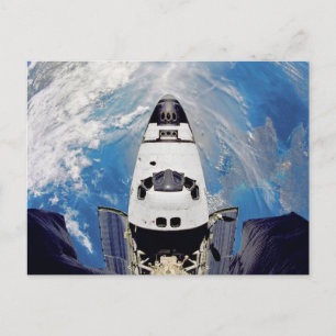 Fish Eye View Space Shuttle Atlantis Earth Orbit Postcard