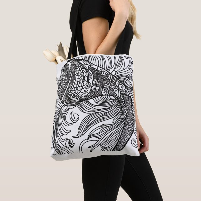 Fish Face Tote Bag (Close Up)