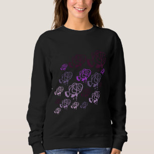 Fish Family Ombre Purple Graphic Art Sweatshirt
