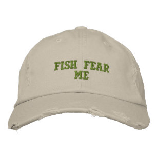 Fish fear me embroidered hat