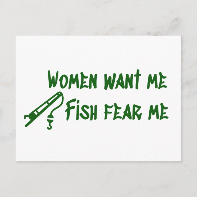 Fish Fear Me, Fishing Fisher Postcard (Front)