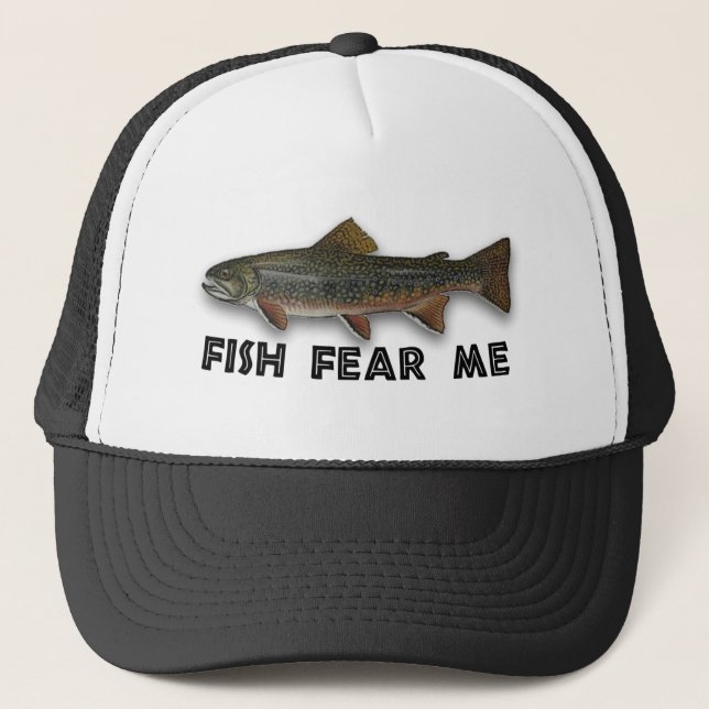 Fish Fear Me Funny Fishing Sports Trucker Hat (Front)