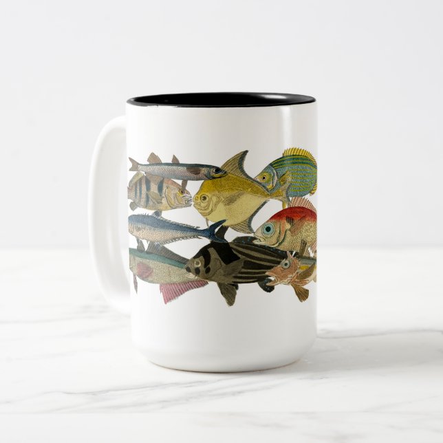 Fish Fisherman Tropical Fish Exotic Fish Colourful Two-Tone Coffee Mug (Front Left)