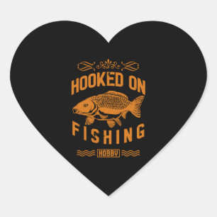 fish fishing angler fisherman fishing carp gift heart sticker