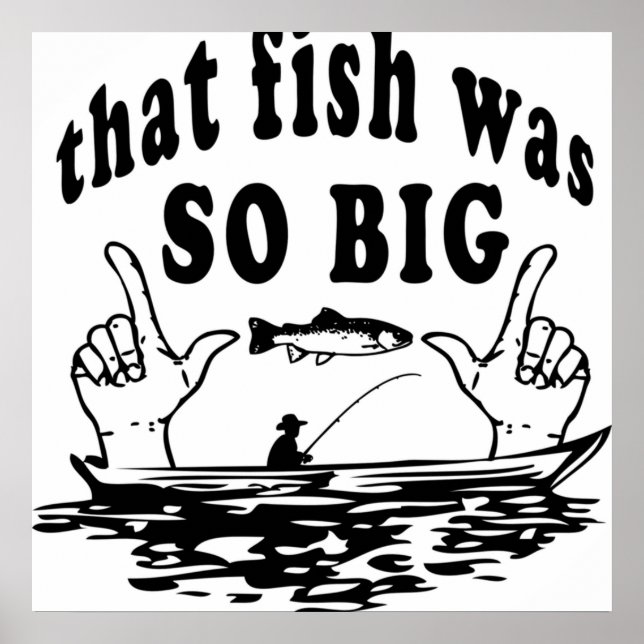 Fish Fishing Comic Fisherman Funny Cartoon Poster (Front)