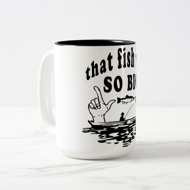 fish-fishing-comic-fisherman-funny Two-Tone coffee mug (Front Left)