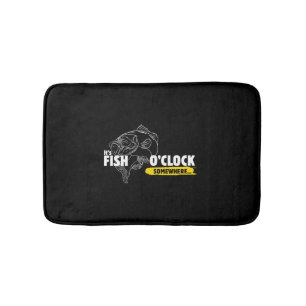 Fish Fishing Fish O'clock Bath Mat