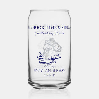 Fish Fishing Fisherman Drinkware Can Beer Glass