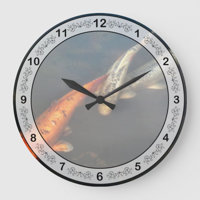 Fish - Fishing for a compliment Large Clock (Front)