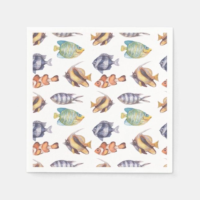 Fish Fishing Paper Napkin (Front)