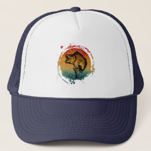 FISH FISHING RETRO VINTAGE TRUCKER HAT