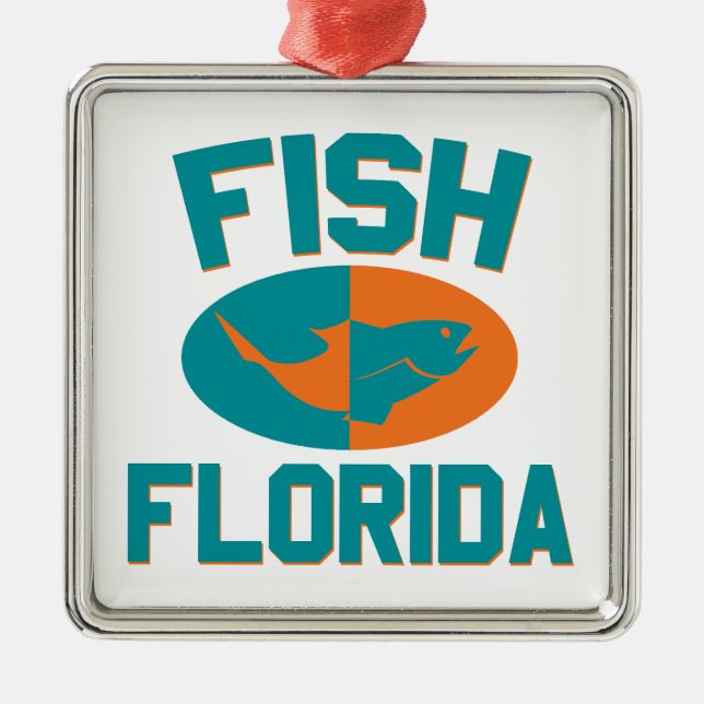 Fish Florida Colours Metal Ornament (Front)