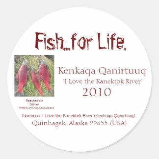 Fish...for Life., Kenkaqa Qanirt... Classic Round Sticker