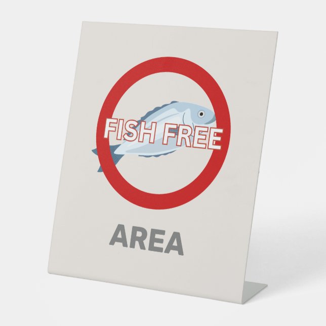 Fish Free Area Customised Food Allergy Alert  Pedestal Sign (Front)