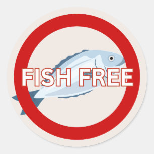 Fish Free Food Allergy Alert Classic Classic Round Sticker